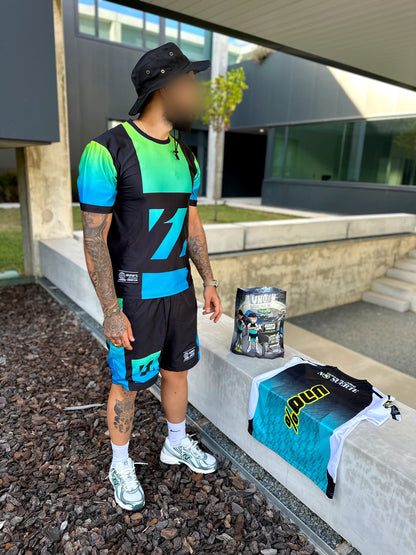 SHORT SET TROPICAL BLUE