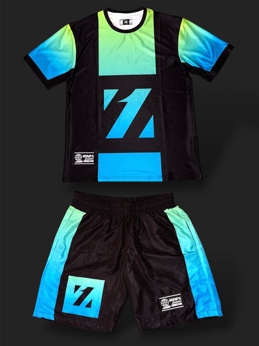 SHORT SET TROPICAL BLUE
